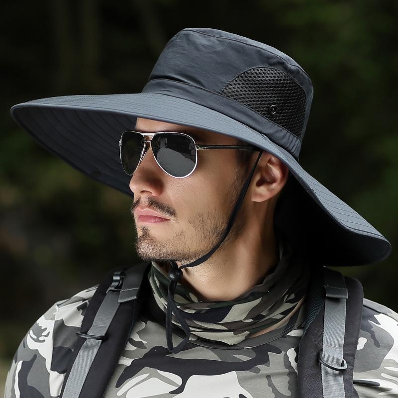 Летние шляпы от солнца UPF50 + для женщин и мужчин, большая шляпа-ведро с широкими полями, уличная мужская дышащая сетчатая шляпа для походов и рыбалки, повседневная пляжная кепка