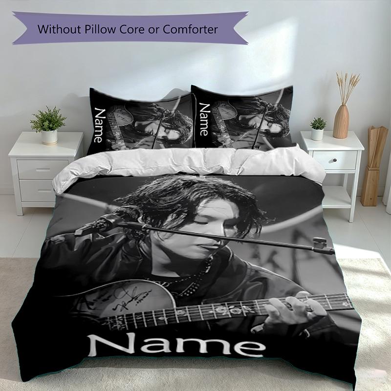 3pcs Custom Name Jimin Set,Includes 1 Duvet Cover and 2 Pillowcases,All-season Bedroom Decor