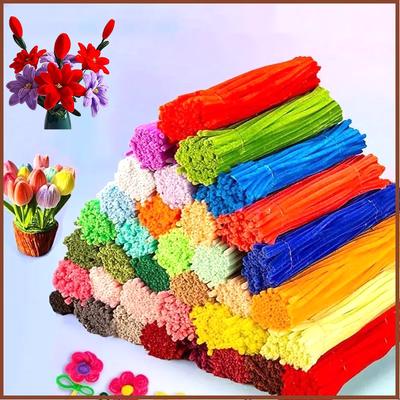 Сделай сам Ручная работа Плюшевые полоски 100 шт. Синельные стержни Полоски Скручивающаяся проволока Наковальня Проволока Ремесло Трубка Детская плюшевая палочка Синельные палочки