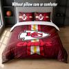 Kansas City Chiefs Design Bed Bedding Set 1 Duvet Cover + 2 Pillowcases Soft Breathable Household Bed Linens