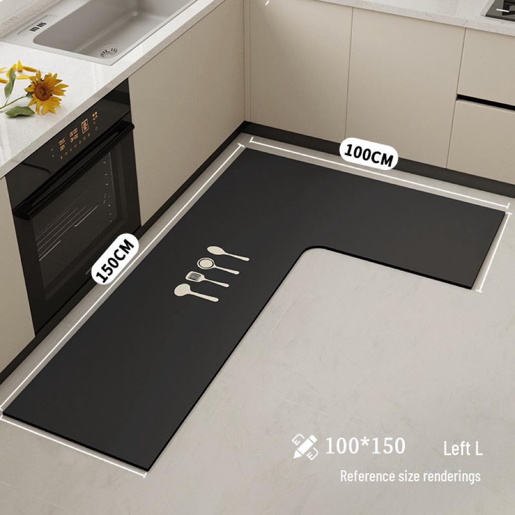 Г-образный абсорбирующий кухонный коврик - мягкий, устойчивый к грязи, простой в уходе, напольный коврик с диатомовой грязью