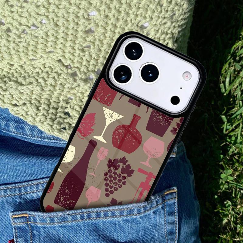 1004 Чехол-накладка с винтажным винным узором для IPhone 11 12 13 14 15 16e 17 Pro Max Чехол для IPhone 17 Air