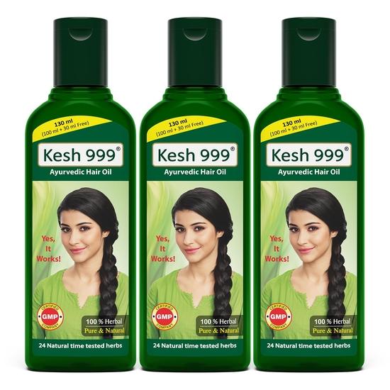 Kesh-999 Аюрведическое масло для волос | Масло против выпадения волос | Масло для роста волос с экстрактом 24 натуральных трав | Ежедневное масло для волос (Пакет из 3)