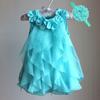 Детское платье для малышей и девочек, летнее шифоновое вечернее платье для дня рождения, одежда для девочек и повязка на голову