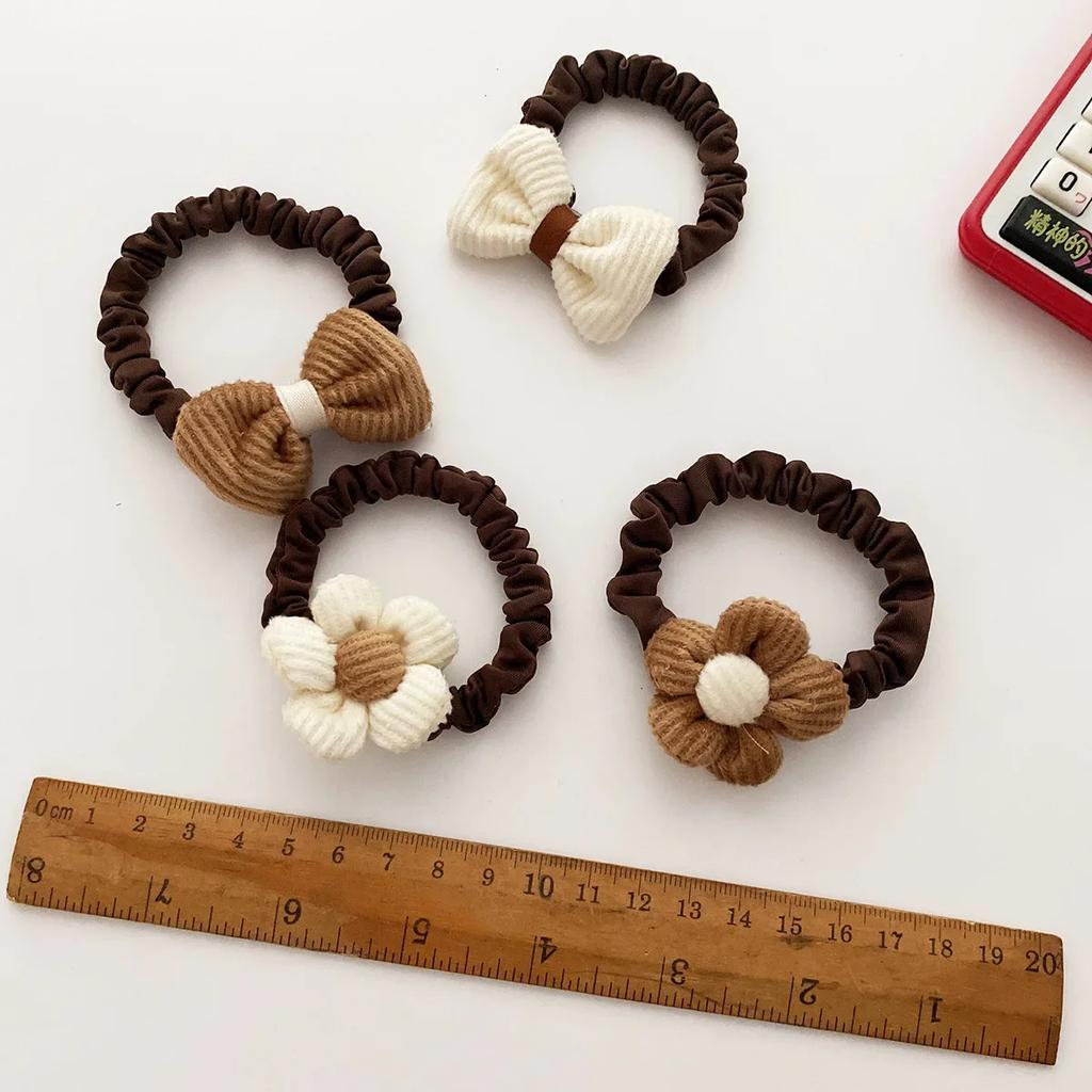 1 шт. кофейного цвета с бантом, эластичные ленты для волос, детские веревки для волос, кольца, завязки, головные уборы, аксессуары для волос для девочек и детей