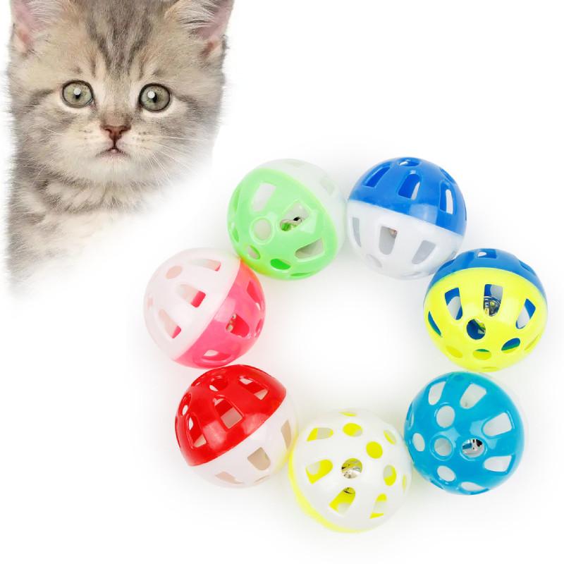 Пластиковые кошачьи мячики с колокольчиком и легким дизайном для питомцев