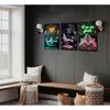 3Pcs Halloween Neon Bathroom Wall Art Tropical Ghost Dying To Relax Painting Picture Wall Decor Fashion Funny Gothic Ghost Toaster Poster Print