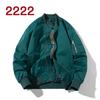 Mens Streetwear Bomber Jacket Teens - Solid Color Zipper Front Ribbed Hem Long Sleeve Lightweight Outerwear