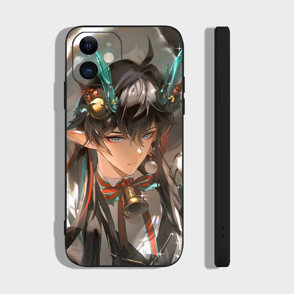 Игровой чехол для телефона Genshin Impact с персонажем Имиббитор Лунэ Для IPhone 17 Air 16 15 14 13 Pro Max 11 12 Черный силиконовый чехол