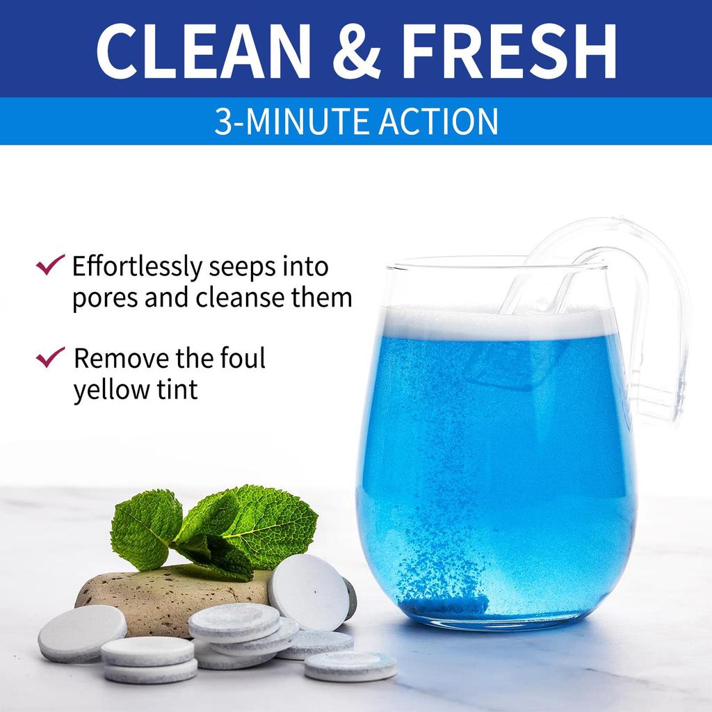 Jaysuing Таблетки для чистки зубных протезов Ослепительно белые протезы Свежее дыхание Уход за полостью рта Таблетки для чистки