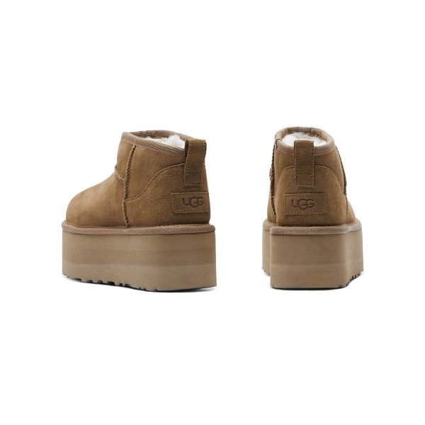 UGG Классические ультра мини-ботинки на платформе Chestnut женские кроссовки коричневые 1135092-CHE