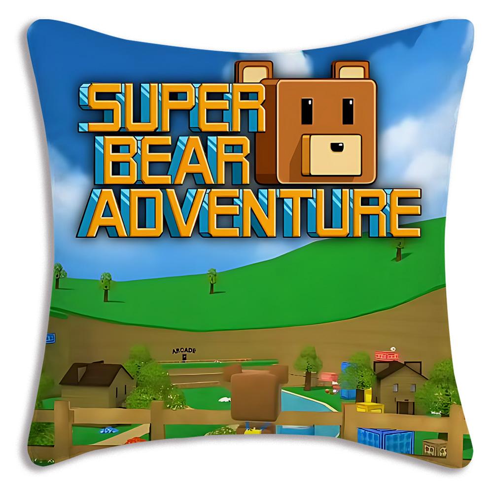 Игровые Подушки-Покрывала S-Super Bear A-Adventure Мультяшные Декоративные Для Дивана Домашние Двусторонние Короткий Плюш Милая Наволочка