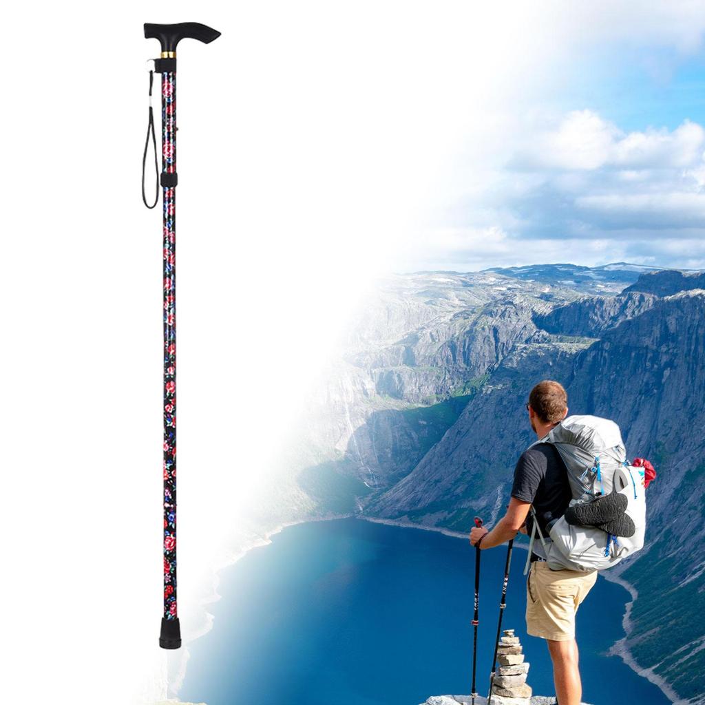 Foldable Trekking Pole Elderly Portable Men Walking Outdoor Backpacking Style A