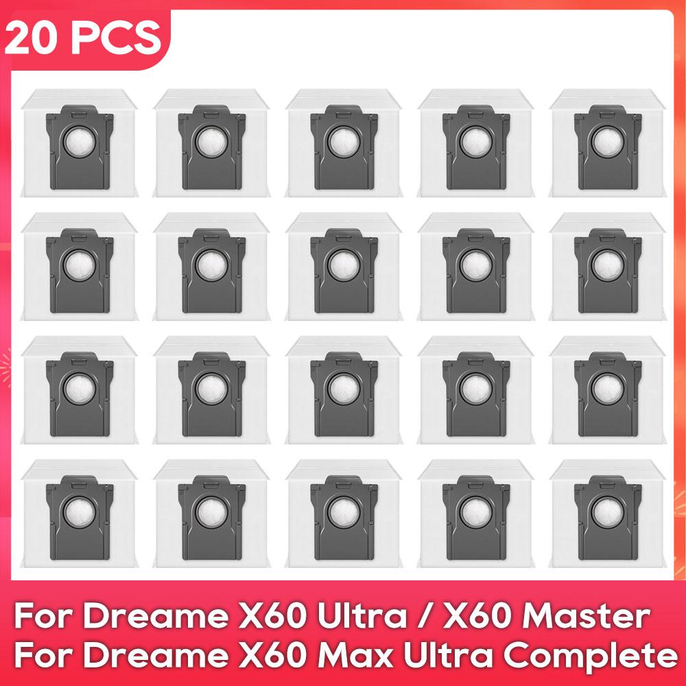 Подходит для (Dreame X60 Max Ultra Complete / X60 Ultra / X60 Master) Запчасти для пылесоса Щетка HEPA-фильтр Тряпка для швабры Мешок для пыли Аксессуары