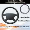Car Steering Cover For Ford Kuga Focus 2 C-MAX Transit 2005-2011 UV Protection Anti-Aging Glossy Carbon Fiber Leather