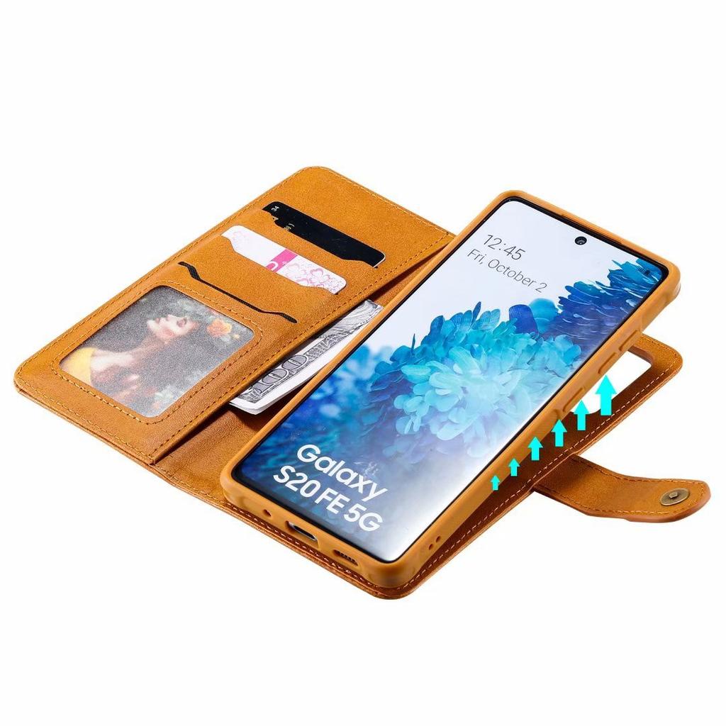 Подходит для мобильного телефона Samsung S24 кожаный чехол S23FE ретро два в одном однотонный раздельный магнитный кошелек защитный чехол