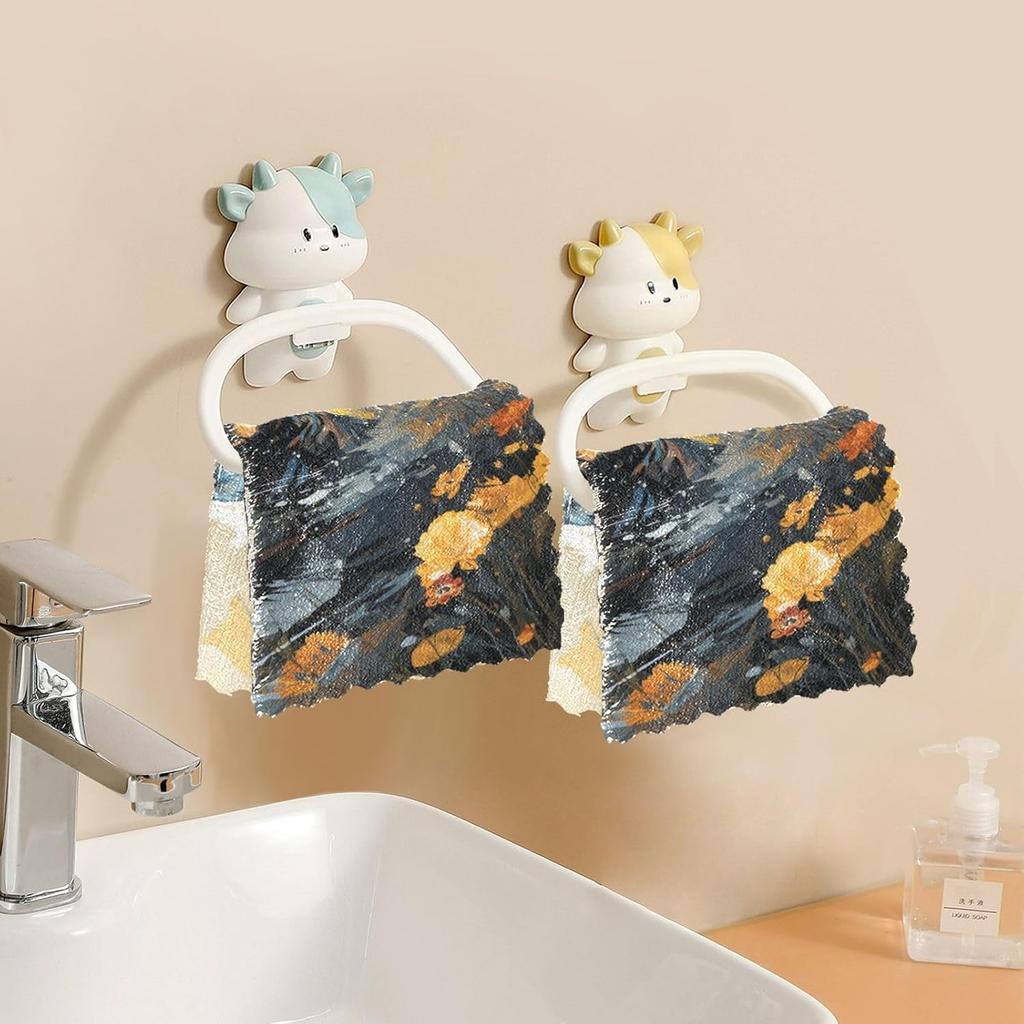 Bolaz Dish Cloths Dish Towels Kitchen Towels 6 Pack Sets Absorbent Black Bear Soft Decorative Reble Nonstick Oil Washable
