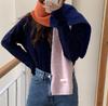 Contrast Color Korean Scarf: Cute & Cozy Knit for Women, Autumn/Winter Neck Warmer, Easy To Match for Students