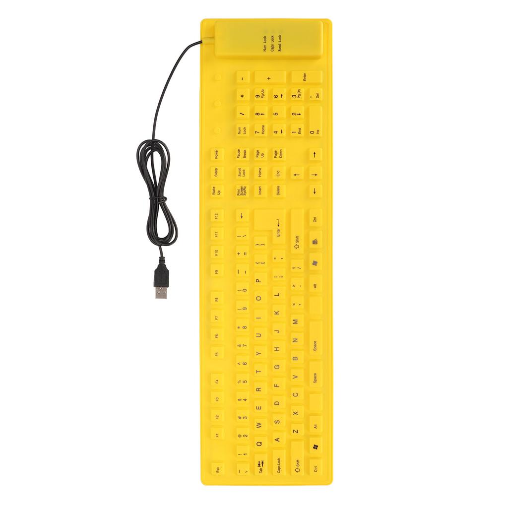 Складная силиконовая клавиатура 108 клавиш Складная силиконовая USB проводная водонепроницаемая бесшумная печать полная герметизация
