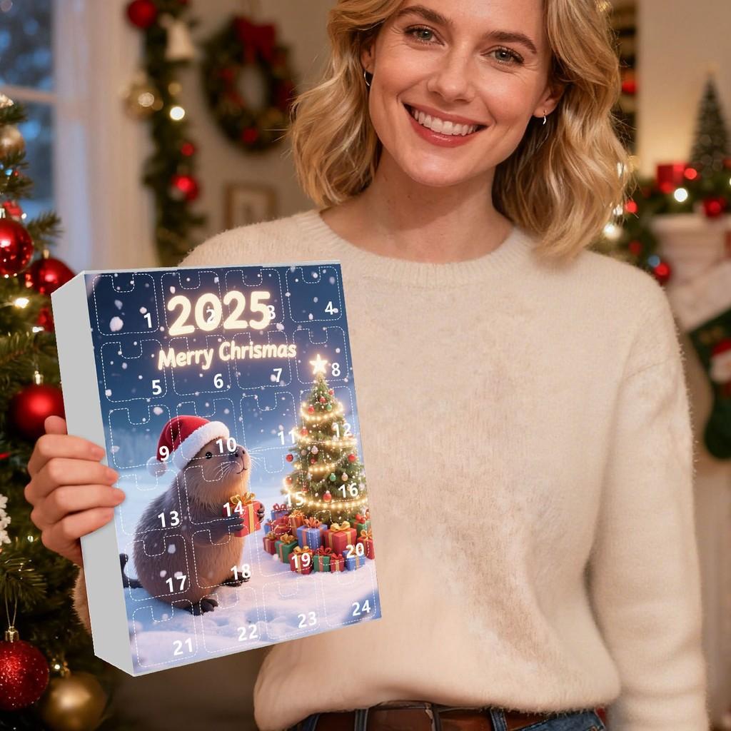 Серия «Обратный отсчет до Рождества» Акриловый подвесной календарь из 24 частей для сезонного подарка