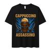 Итальянская футболка Brainrot Интересный Капучино Ассасин Мем Мужская Каваи Женская С коротким рукавом мужская летняя футболка из 100% хлопка