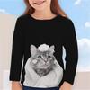 Autumn Children 's Clothing For Girls Animal Cat T Shirt Long Sleeve 3d Print Spring Kids 3-12 Years Clothes Cute Tee Tops