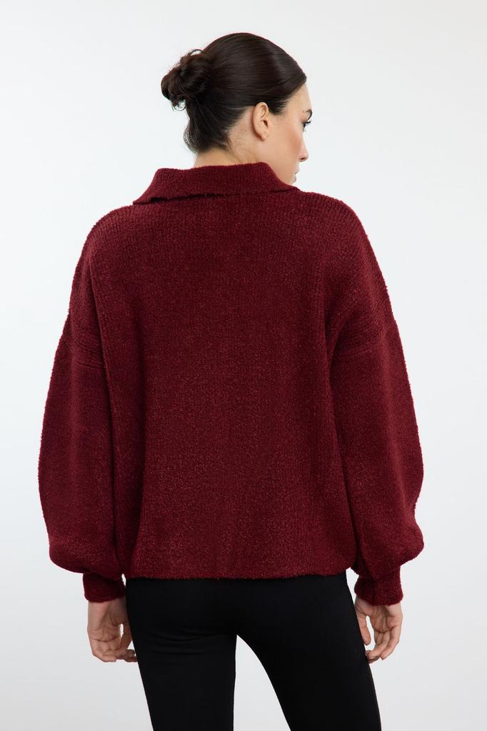 Women's Fashionable Stylish Cardigan Navy Blue Soft Textured Coat Look Knitwear Cardigan