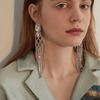 Personal Rhinestone Mesh -like Tassel Earrings Niche Design High -level Sensory Light Luxury Earrings Female