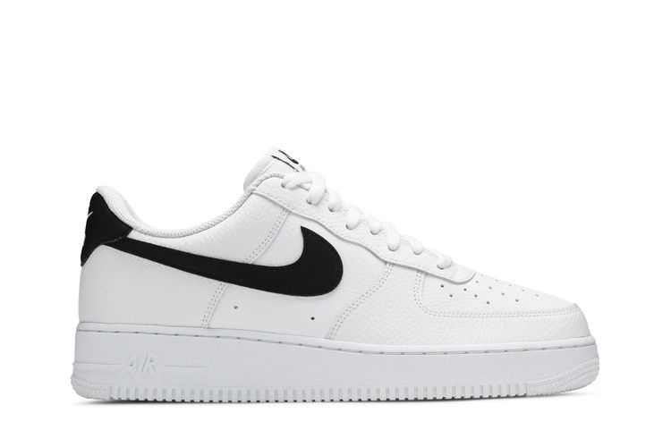 Nike Кроссовки Air Force 1 Low '07 Бело-черные шагреневая кожа