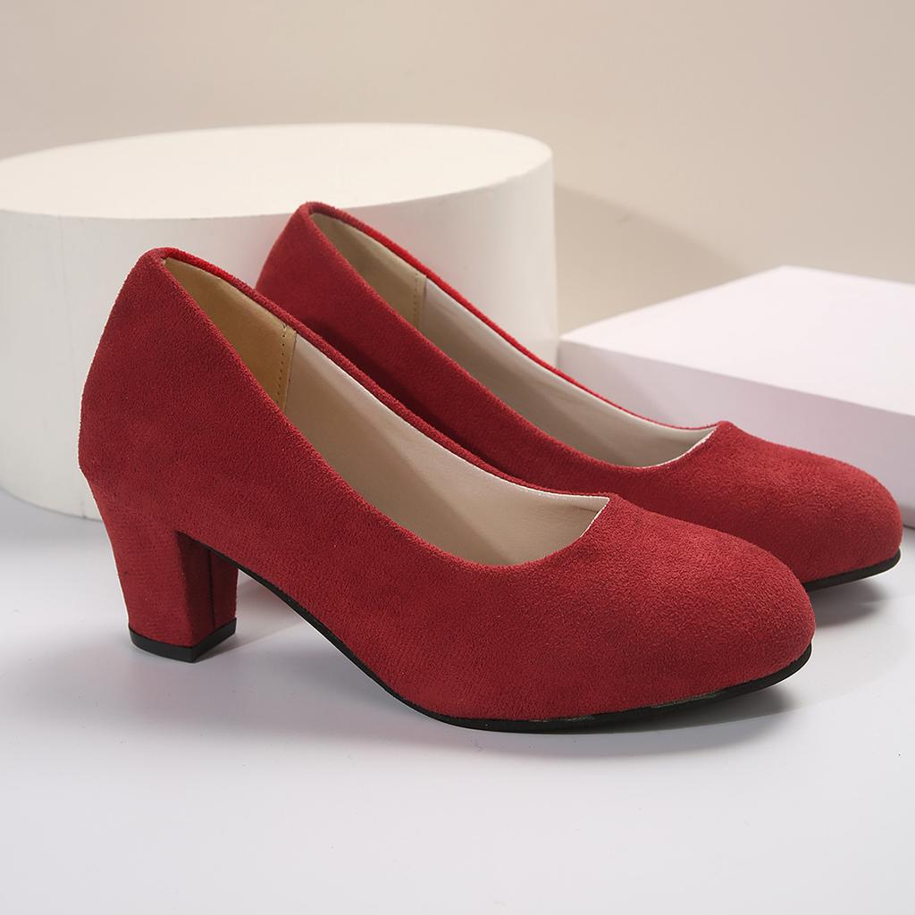 Модная женская обувь на высоком каблуке 2024 Новая женская обувь с острым носком и мелким вырезом Женская обувь на толстом каблуке Модная обувь Женский большой размер