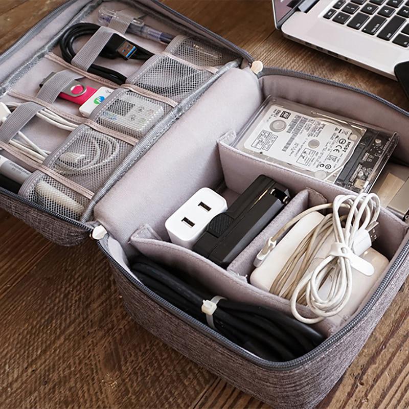 Дорожная сумка для кабелей Портативный цифровой USB-органайзер для гаджетов Зарядные провода Косметичка на молнии для хранения Набор Сумка Чехол Аксессуары Принадлежности