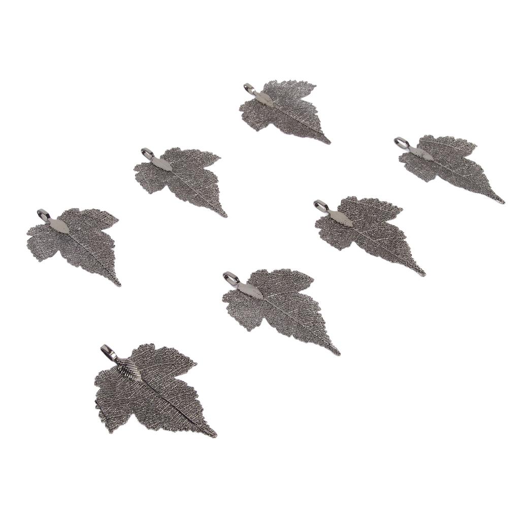 7pcs Leaf Pendant Healthy Zinc Alloy Durable DIY Ingenious Craft Leaves Pendant for Party Black