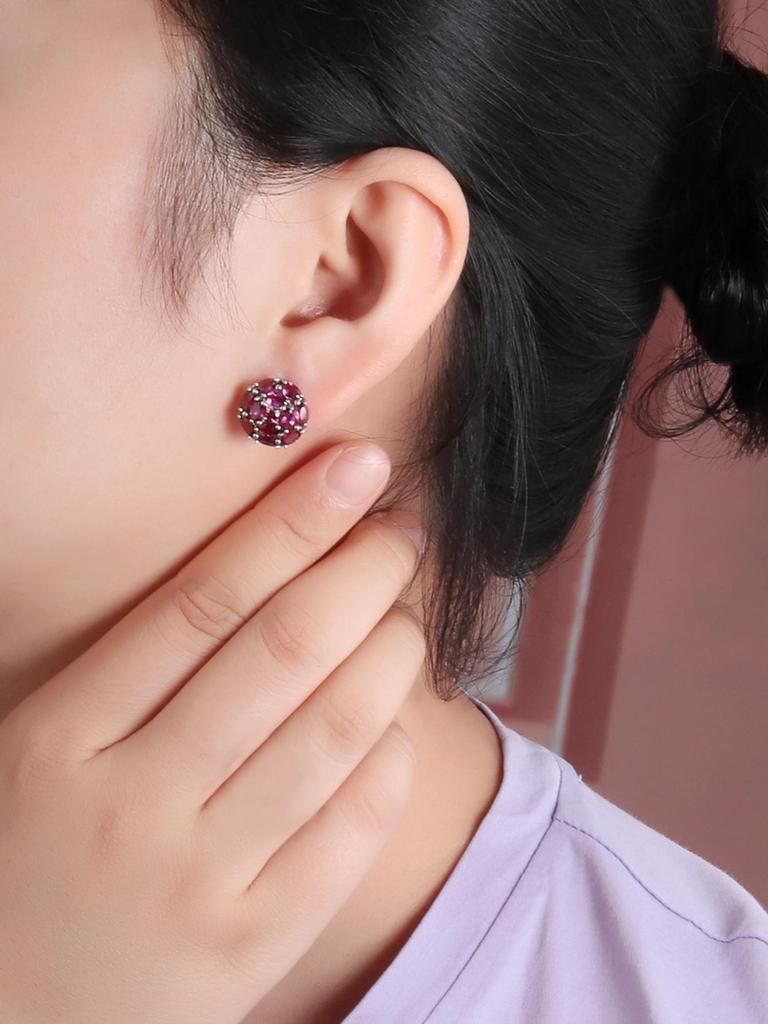 Bolaijewelry Легкие роскошные модные серьги с родолитом, новинка 2023 года, изысканные серьги из стерлингового серебра 925 пробы, ювелирные изделия для женщин