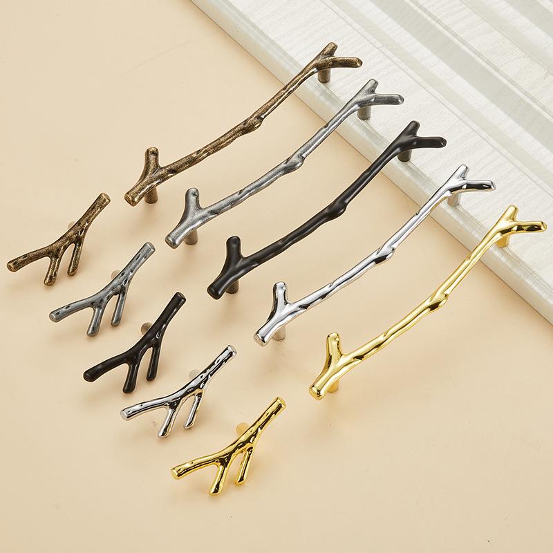European Retro Black Branch Handle for Modern Kitchen or Wardrobe
