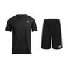 Быстросохнущий Дышащий Однотонный С коротким рукавом Универсальные шорты Повседневный Спортивный костюм Мужской комплект KC3741+S21ATMSH2T-BW