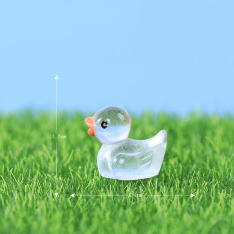 Adorable Glow-in-the-dark Resin Duck Figurine For Creative Decor Accessories