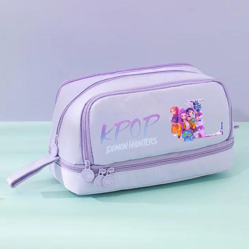 Demon Hunter Girls Team Pencil Case: Large Capacity, Cute Stationery Box for Primary Students