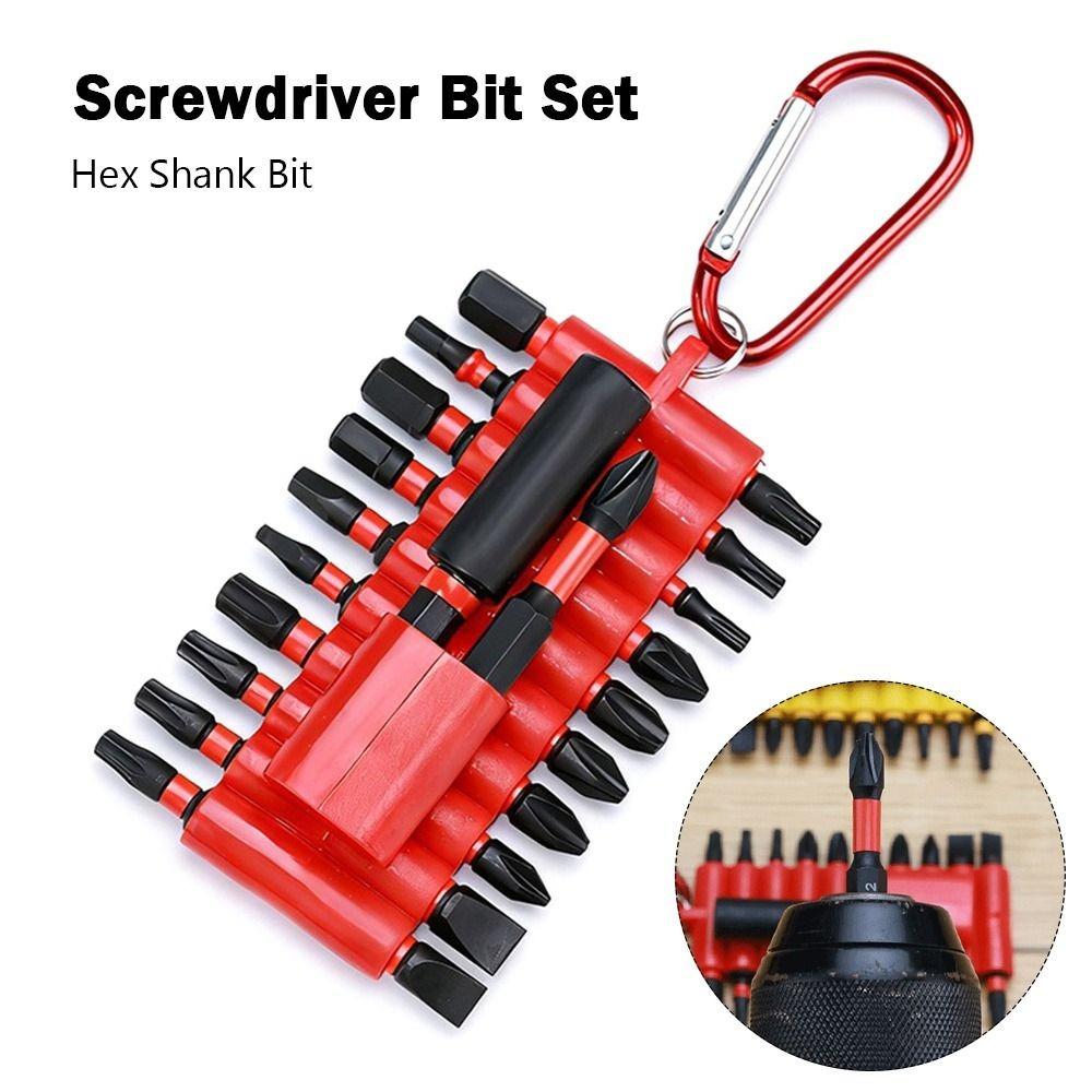 22Pcs Impact Resistant Hex Shank Bit S2 Alloy Steel Hardware Tool Set Daily Fastener Work