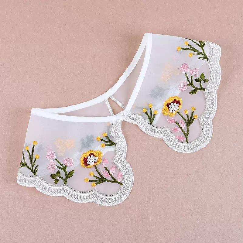 Мода 2023 года, женская, для девочек, кукла Лолита, шаль, поддельный воротник, вышитое ожерелье, лацкан, блузка, накидка на плечо, короткая накидка, поддельный воротник