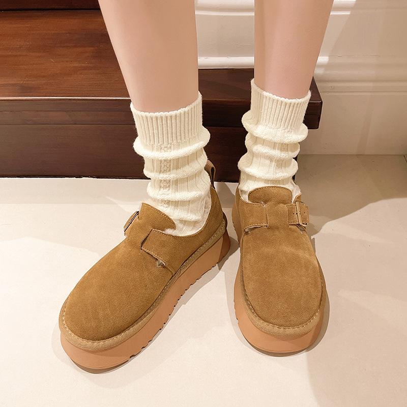Women's Fashion Lightweight Soft Sole Winter Warm One-step Fur One Snow Boots Padded Lining Non-slip Casual Sports Cotton Boots Fur Shoes