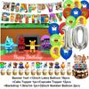 Steal n Catch The Brainrot Birthday Party Decorations Number Balloon Cake Topper Popular Game Background Party Supplies Kid Gift