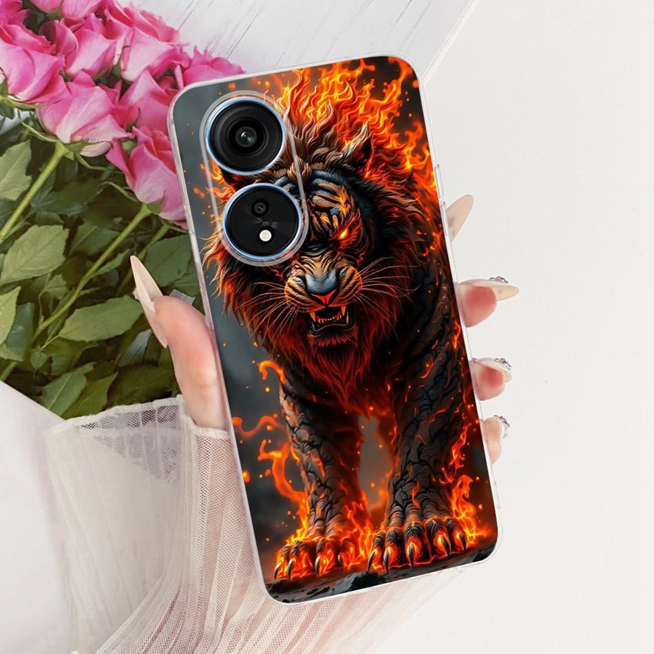 Для OPPO Reno8 T 5G CPH2505 / Reno8 T CPH2481 (Reno 8T 4G) Крутая чехол-накладка для телефона с рисунком Дракон и Тигр, мягкий силикон TPU