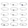 Original Silver Color Bracelets Love Heart Star Family Clip Charms Beads Bangles Snake Chains for Women DIY Jewelry