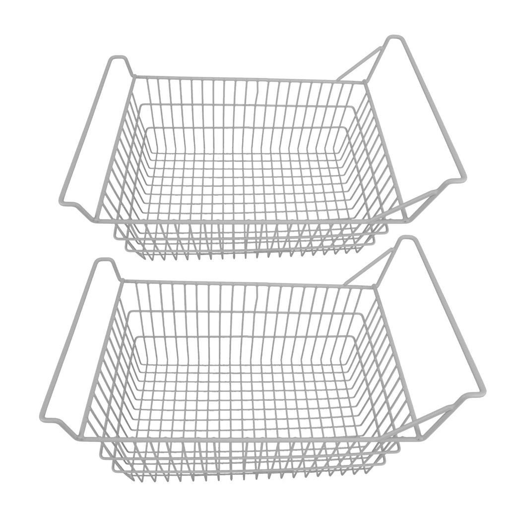 2pcs Freezer Baskets for Chest Freezer Household Wire Storage Basket Bins Organizer with High Low