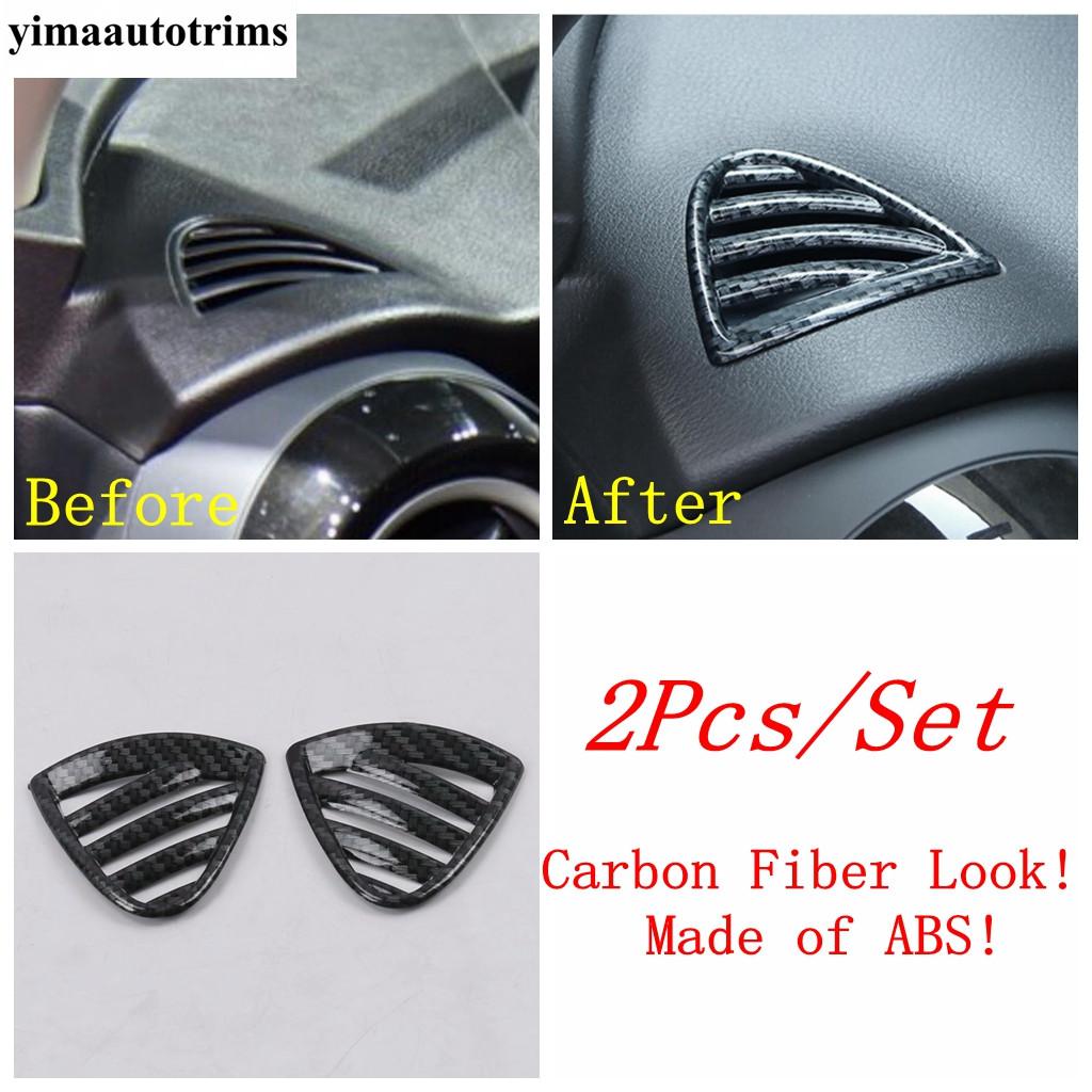 Dashboard Air AC Conditioning Outlet Vent Frame Decoration Cover Trim For Nissan Kicks 2016 - 2024 ABS Carbon Fiber Accessories