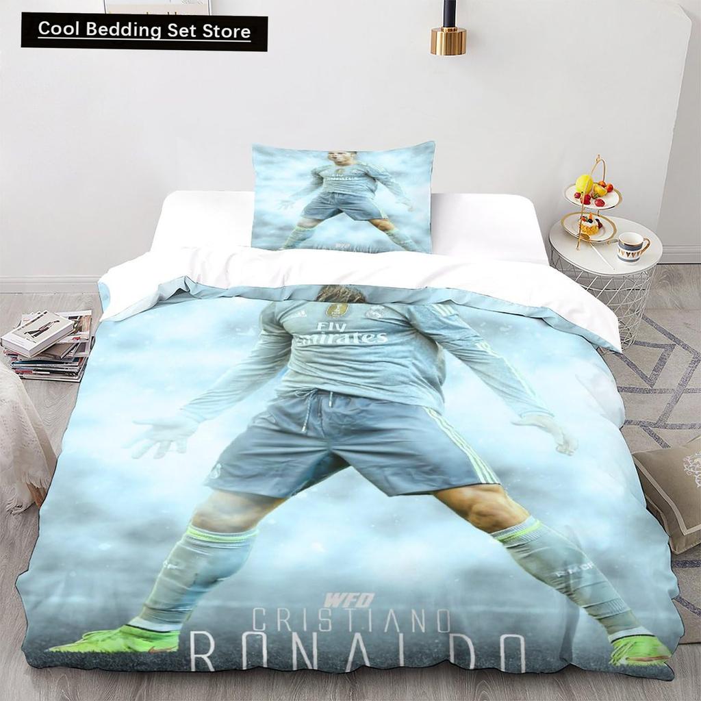 Набор пододеяльников 2/3 шт. Ronaldo Idol Звезда футбола 3D-принт Покрывало для подростков Детей Мальчиков Девочек Мягкое постельное покрывало на молнии