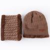 Autumn and winter popular new knitted warm hats and scarves two-piece men's and women's outdoor fleece wool hats antlers Light coffee antler