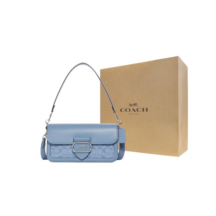 New COACH Morgan Cow Leather With Textile Shoulder Bag Handbags Shoulder Bags Women's Light Blue CH137-SVM6A