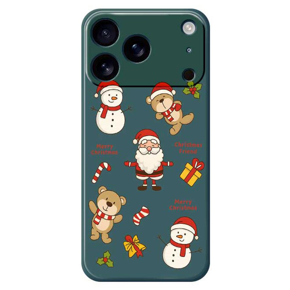 For iPhone 17 Pro Case Christmas Friends Pattern Printing Straight Edge TPU Phone Back Cover