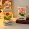 Hand Knitted Crochet Flower Doll Potted Plant Handmade Sunflower Potato Doll Artificial Flower Forget-me-not Wool Knitting Doll